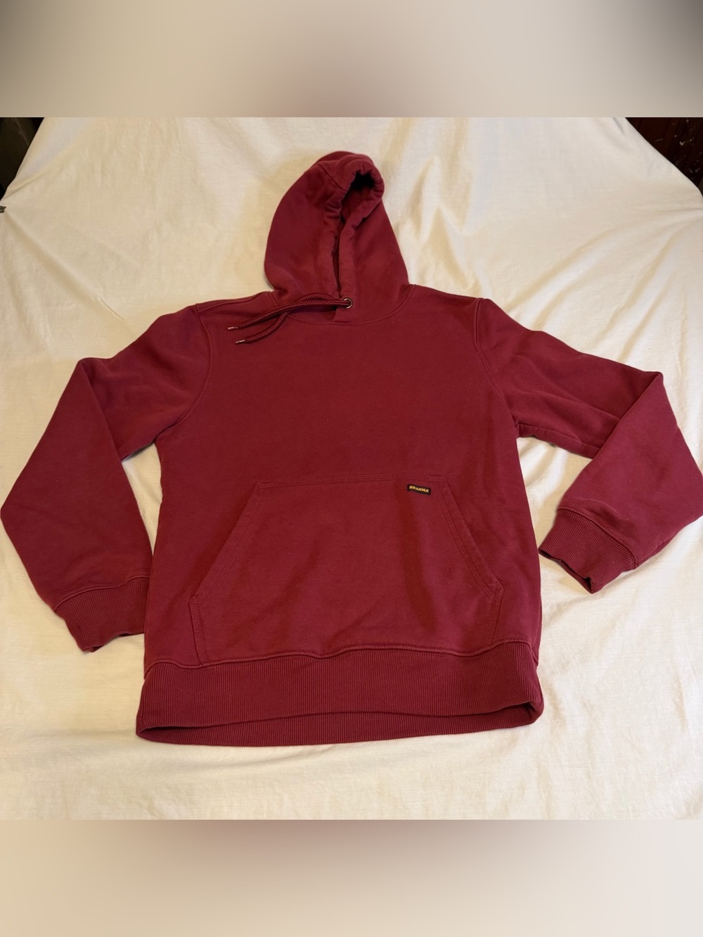 Brahma Maroon Pullover Hoodie - Classic Casual Sweatshirt Size S unisex